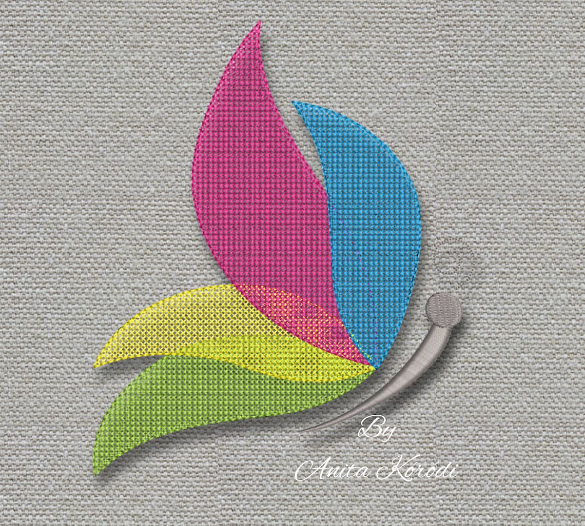 Butterfly Embroidery Machine Design Colorful Pes File Digital Etsy