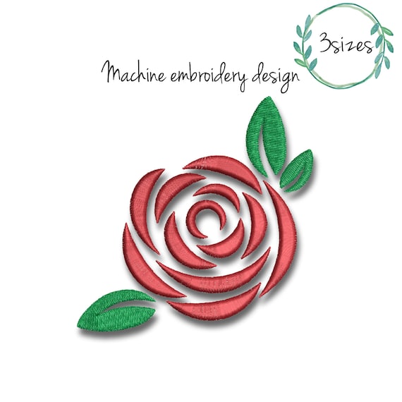 Rose embroidery machine design flower digital instant download pattern hoop pes file t-shirt Il_570xn