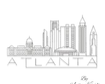 Atlanta Embroidery Design Skyline For Machine Pes File