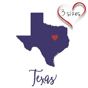 Machine Embroidery Design Texas state heart USA designs instant digital download pattern designs in the hoop pes files