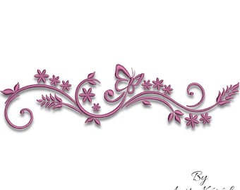 Butterfly embroidery machine designs ornate pes file digital instant download pattern