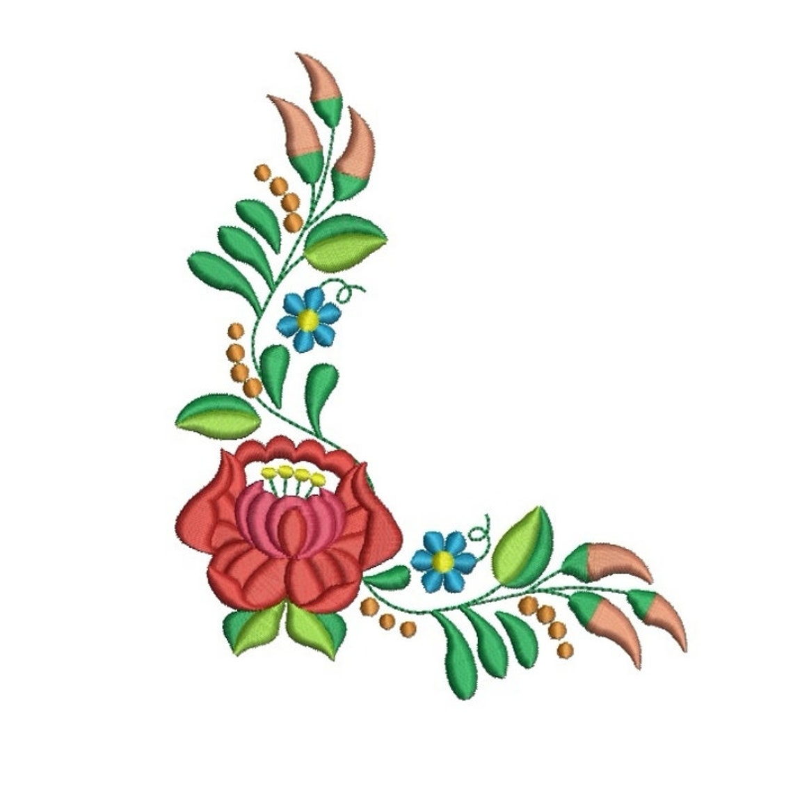 Kalocsa Flower Machine Embroidery Design Hungarian Flower | Etsy