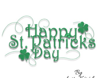 St. Patrick's Day Embroidery design shamrock machine digital download pes files Irish towel