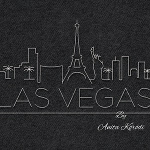Diseño de bordado del horizonte de Las Vegas para máquina, archivo pes