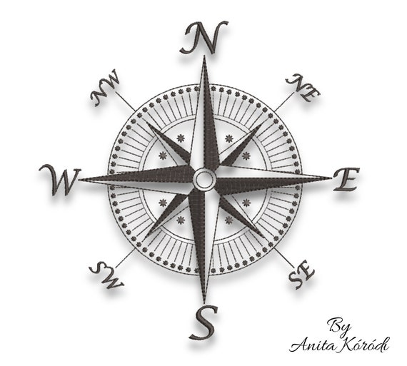 Compass Machine Embroidery Design nautical designs sailing machine digital instant download pattern hoop file t-shirt sea Il_570xn