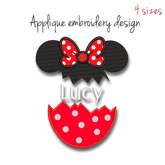 Minnie Mouse monogram frame embroidery machine design easter digital instant download pattern hoop pes file t-shirt Il_570xn