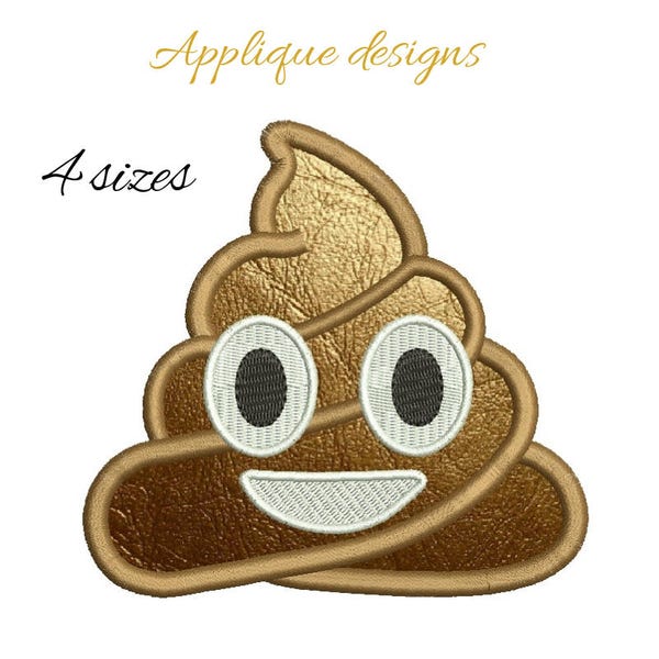 Poop Emoji applique Embroidery Machine Design digital instant download pattern hoop file t-shirt smiley emoticon smiley