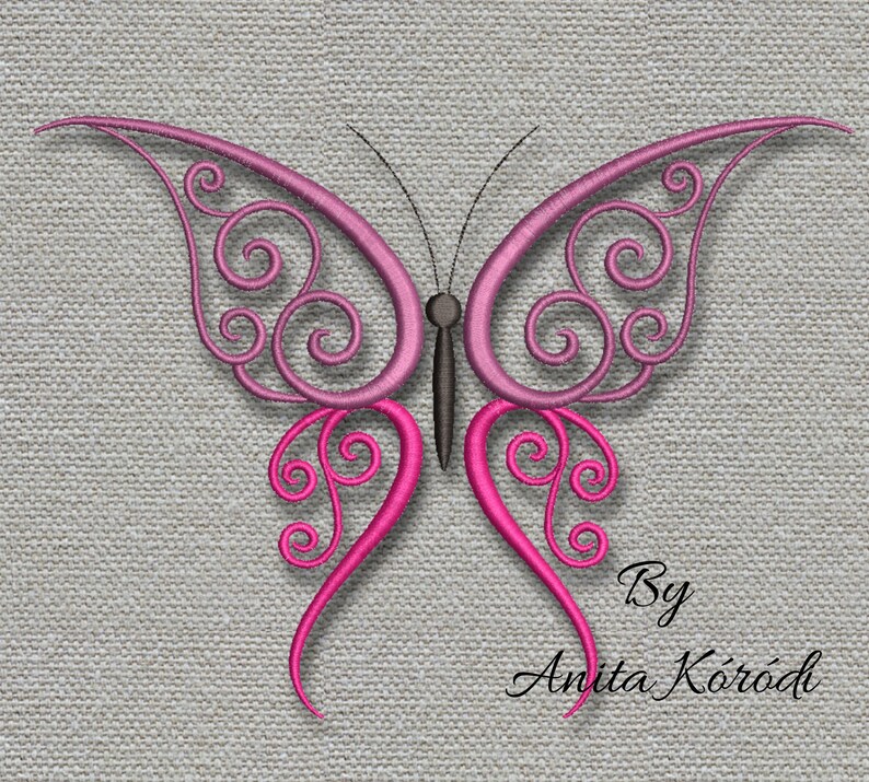 Butterfly Embroidery Machine Design Pe Pes File Digital Etsy
