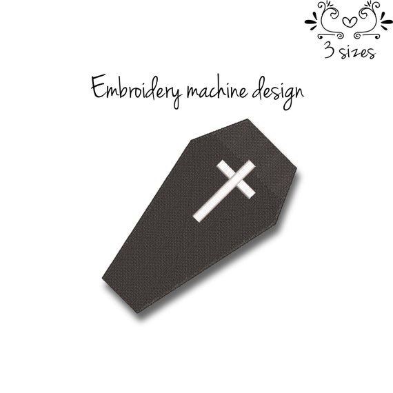 RIP Embroidery Machine Design coffin death digital instant download Halloween pattern hoop pes file Il_570xn
