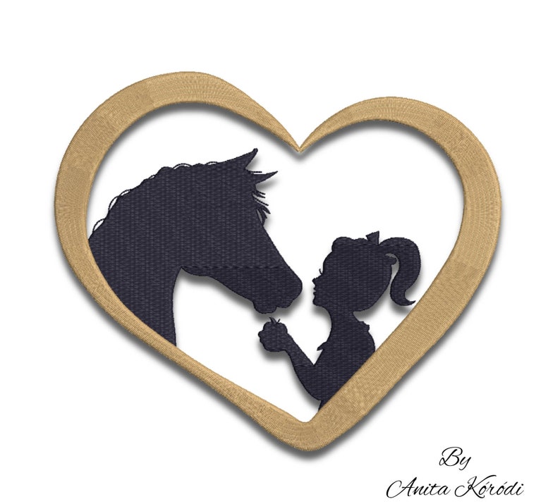 Horse Embroidery Machine Designs girl pes file animal digital instant download pattern hoop image 1