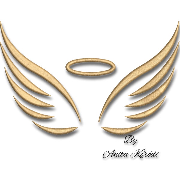 Angel Wings Embroidery Machine Design Pes instant digital download pattern holiday
