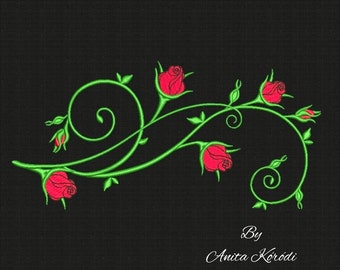 Machine embroidery designs rose flower pes bloom digital instant download