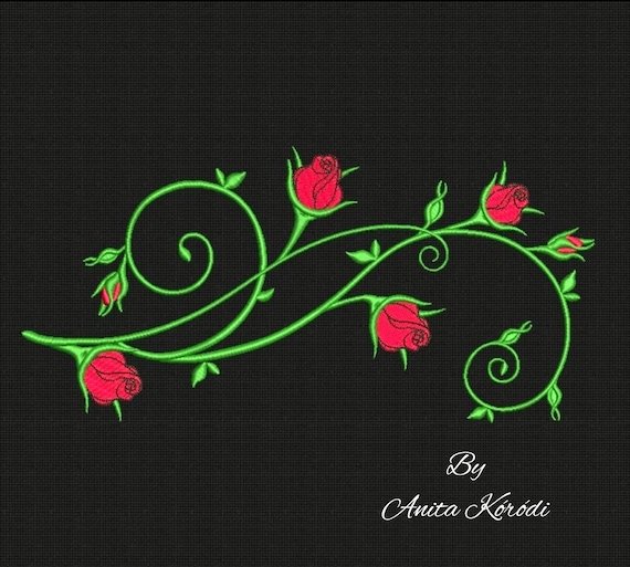 Machine embroidery designs rose flower pes bloom digital instant download Il_570xn
