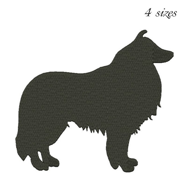 Border collie silhouette embroidery machine design animal  etsy Border collie silhouette embroidery machine design animal  etsy