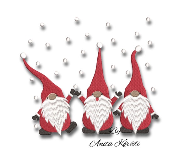 Christmas gnomes embroidery machine designs winter instant digital download pattern pes file Il_570xn