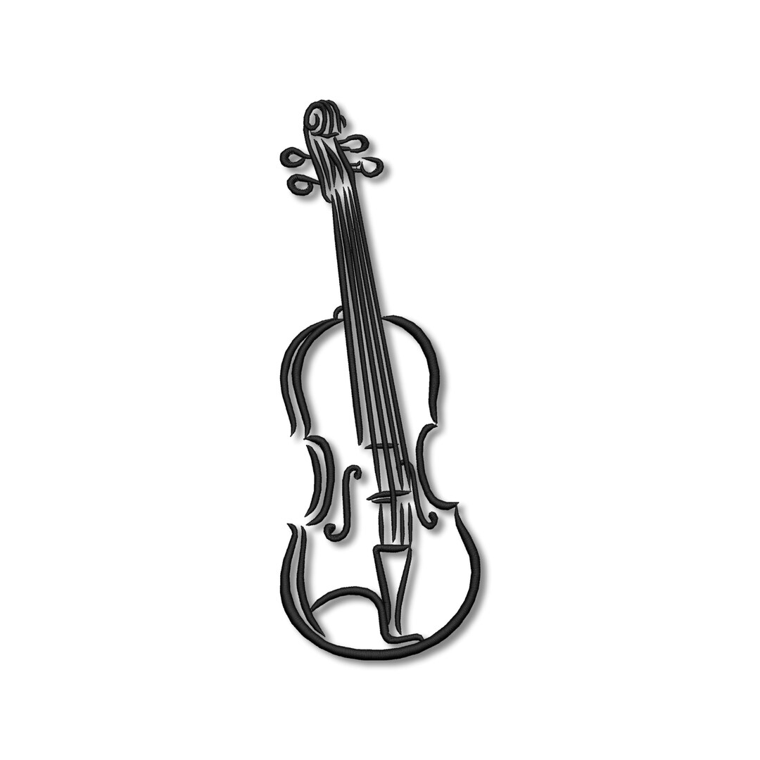 Violin Sketch Machine Embroidery Design Music Violin Key Designs