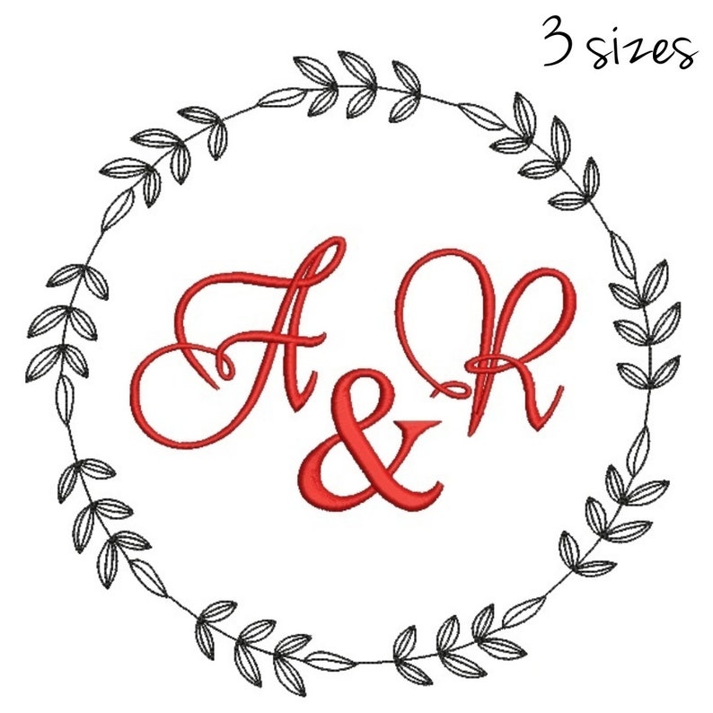 Wedding vintage embroidery machine designs circle monogram frame instant digital download font marriage towel design hoop file image 1