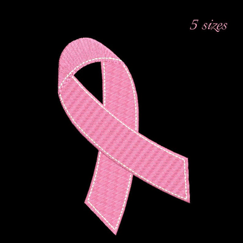 Breast Cancer Ribbon Embroidery Design Instant Download Etsy