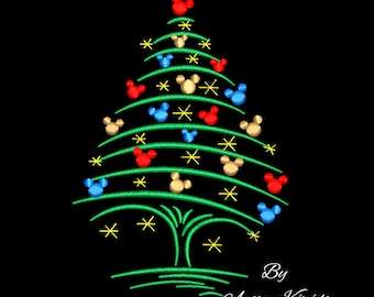 Mickey Christmas tree machine embroidery designs instant digital download pattern holiday designs pes file