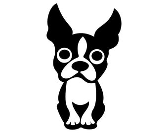 Boston Terrier Graphics Dog SVG Dxf EPS Png Cdr Ai Pdf Vector Art Clipart instant download Digital Cut Print File Cricut Silhouette