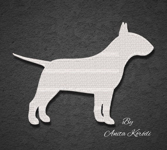 Bull Terrier Embroidery Machine Design for machine Bull Terrier silhouette dog pes files animal pattern digital instant design towel Il_570xn