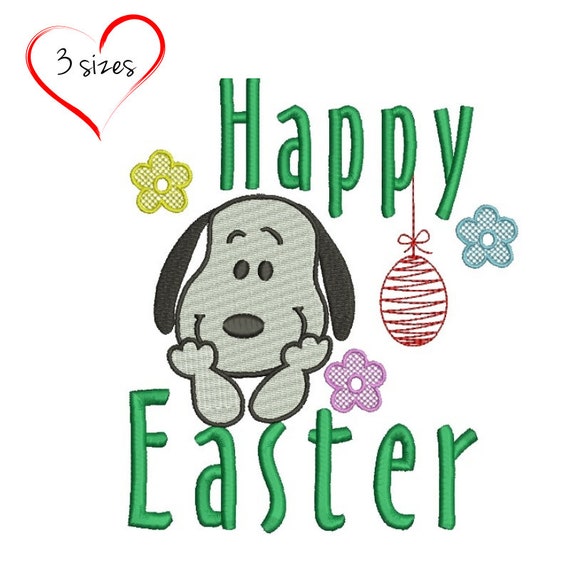 Snoopy machine embroidery designs easter egg design instant digital download pattern gift holiday hoop file towel pes Il_570xn