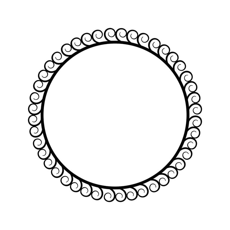 Vintage Frame Circle Monogram Graphics SVG Dxf EPS Png Cdr Ai | Etsy