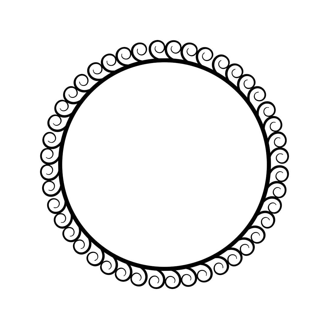 Vintage Frame Circle Monogram Graphics SVG Dxf EPS Png Cdr Ai | Etsy