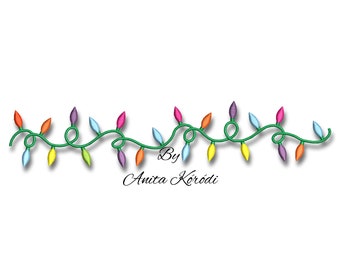 Christmas Lights Machine Embroidery Design Pes Instant Digital Download Pattern