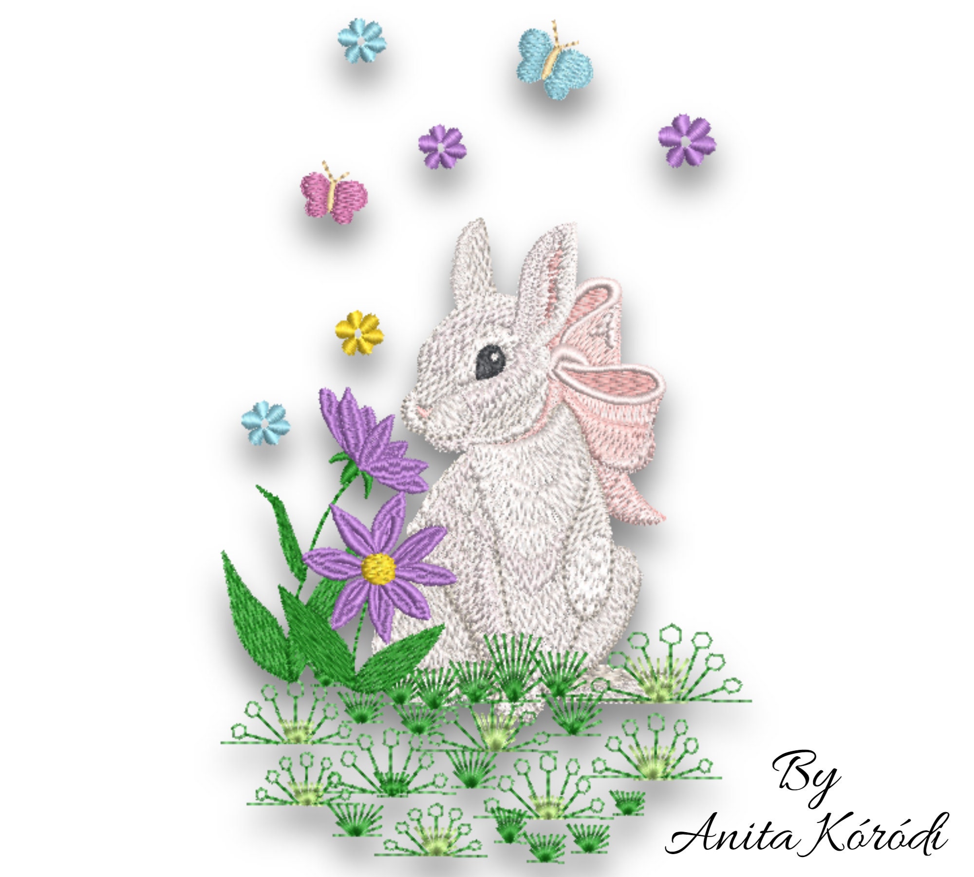 Embroidery Designs Easter Bunny Pattern Digital Instant Etsy