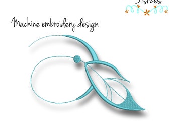 Feather embroidery machine design flower digital bird instant download pattern hoop pes file