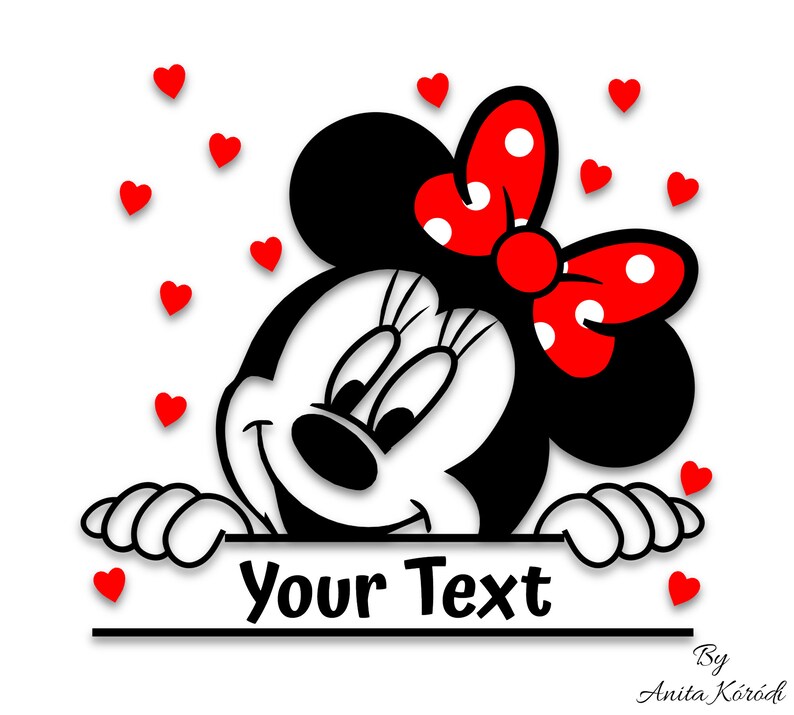 Minnie Mouse Split Monogram Graphics SVG Dxf EPS Png Cdr Ai - Etsy España