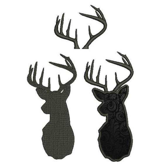 Deer machine embroidery designs pack set Antler design Silhouette applique digital instant download pattern hoop file t-shirt winter Il_570xn