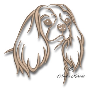 Cavalier King Charles Spaniel Stickerei Maschinendesigns Hund Pes Datei Handtuch Instant Digital Download