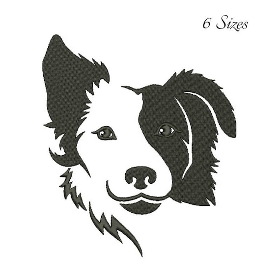 Border Collie Embroidery Machine Designs animal pattern digital instant design t-shirt towel dog designs hoop file Il_570xn