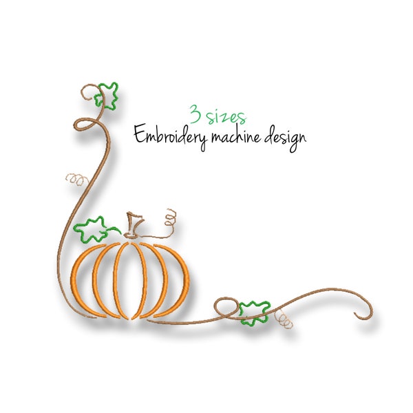 Embroidery machine designs Pumpkin Halloween Thanksgiving instant digital download design hoop pes file fall