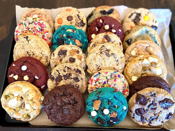 Gourmet Cookies Gift Box: Artisanal Baked Assortment. Half dozen or whole dozen