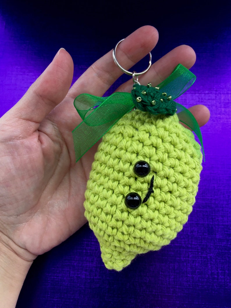 Crochet Lime Keychain Crochet Food Stuffed Amigurumi Food - Etsy
