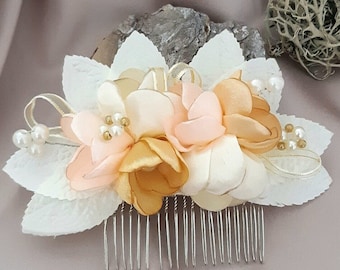 Peigne à cheveux aux couleurs pastel pour mariage -Peigne à cheveux romantique -Cadeau pour la mariée -Peigne nuptial floral