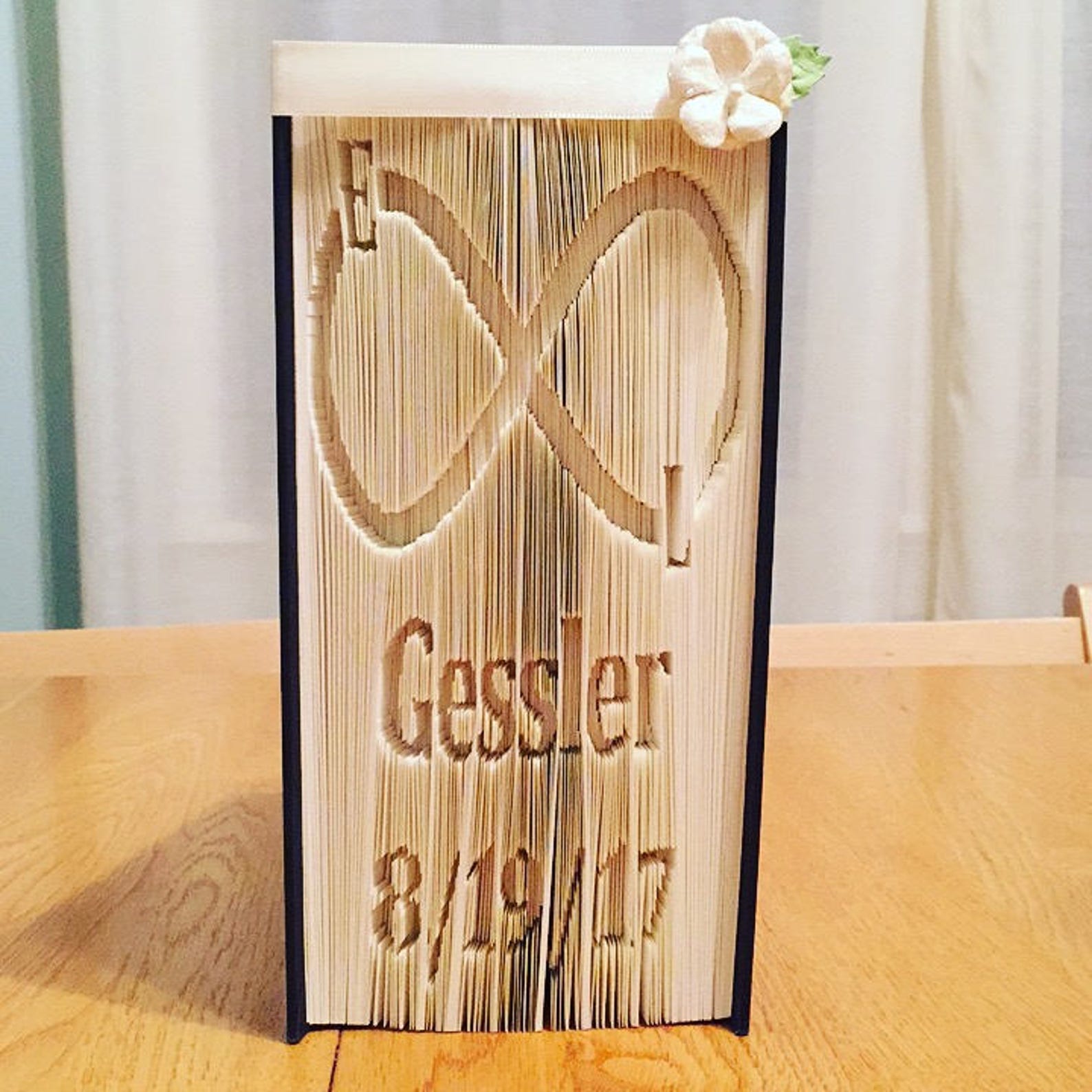 Customized infinity finished book with initials Etsy