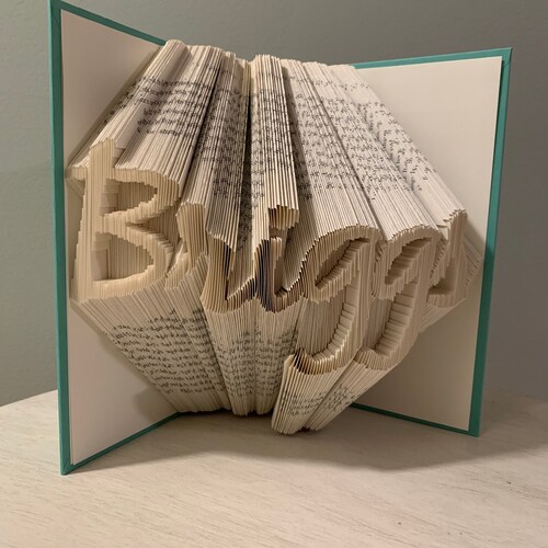 First shops or Last Name Personalized Folded Book Art