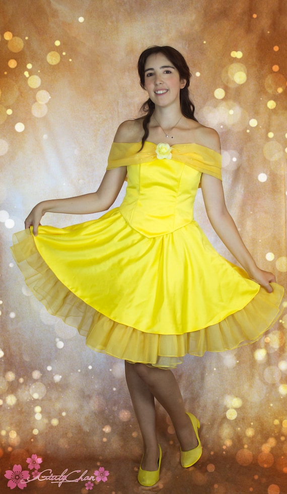 belle inspired prom dress