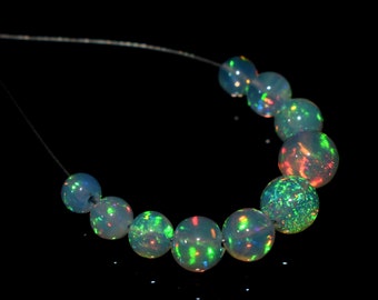 8x3mm Natural Ethiopian welo opal smooth round balls necklace natural opal round balls,opal balls necklace:bo9