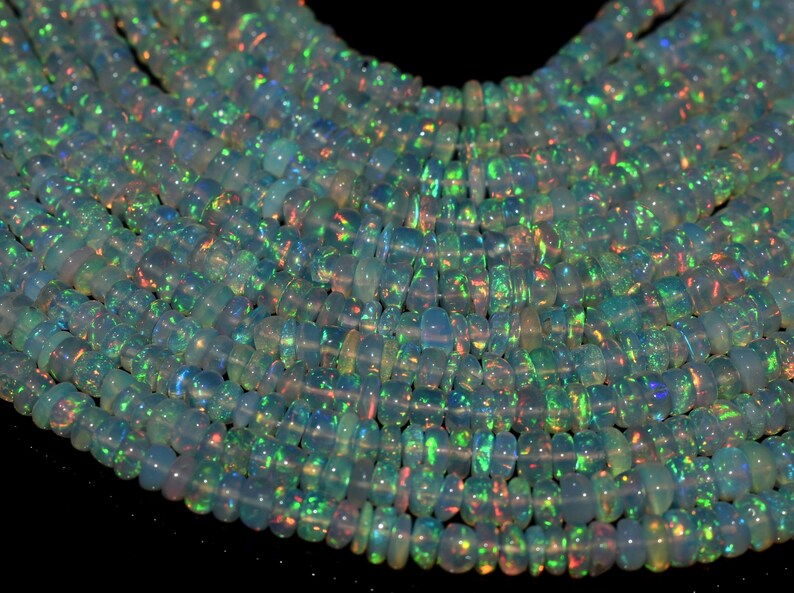 Opal Beads 35MM Size Natural Opal Beads Opal Rondelle Opal Etsy