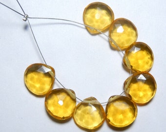 Citrine Briolette Perles, Perles de quartz facetté, Citrine Coeur Briolette Perles, Quartz Gemstone, Citrine Facette Coeur Briolette Quartz Perles