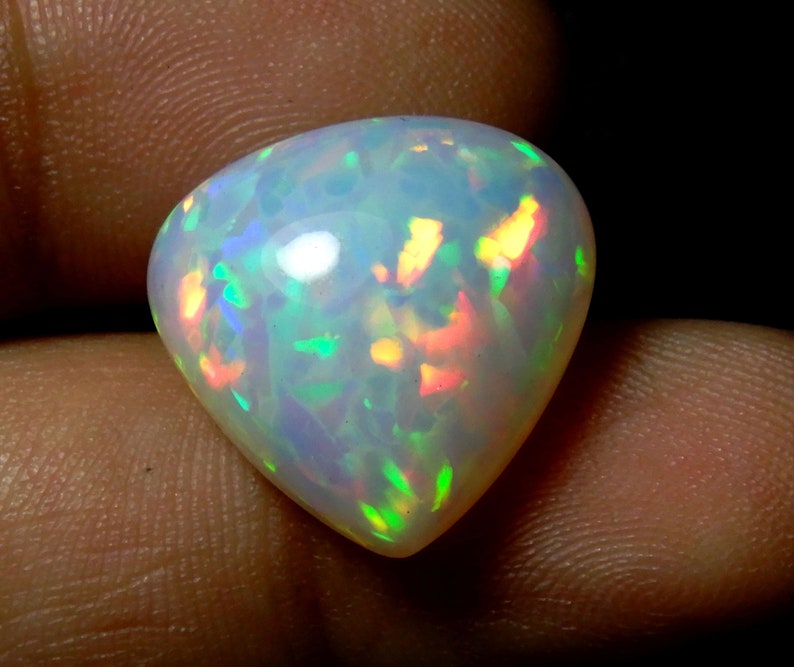 Quality Beautiful Fire Opal Amazing Quality Dot Fire Opal X17 Fabulous Natural Ethiopian Opal Heart Cabochon 15x15x7MM Size AAA++++