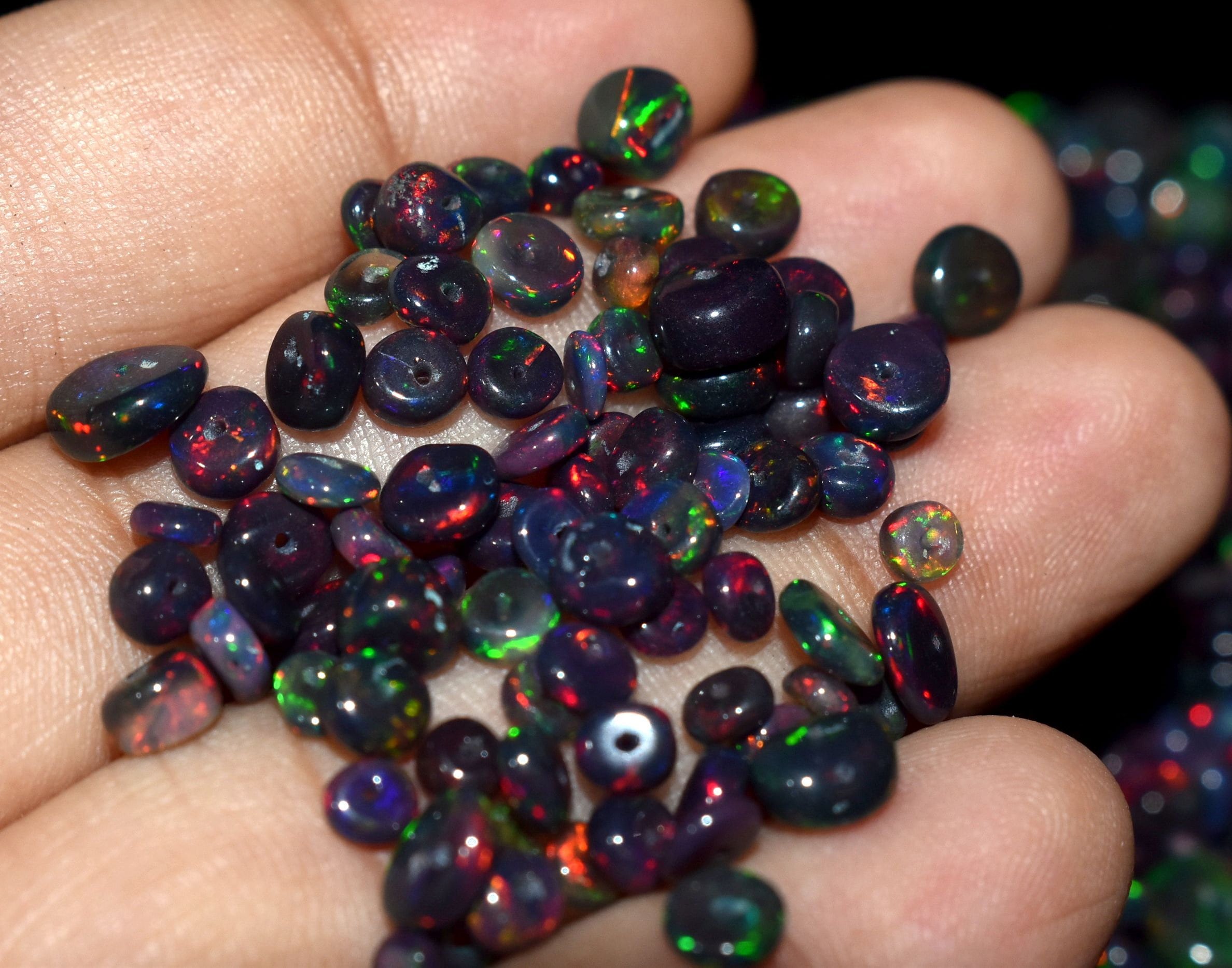 AAA Opal Beads 3-5 MM Size Black Opal Beads 50 Pcs Lot Loose | Etsy
