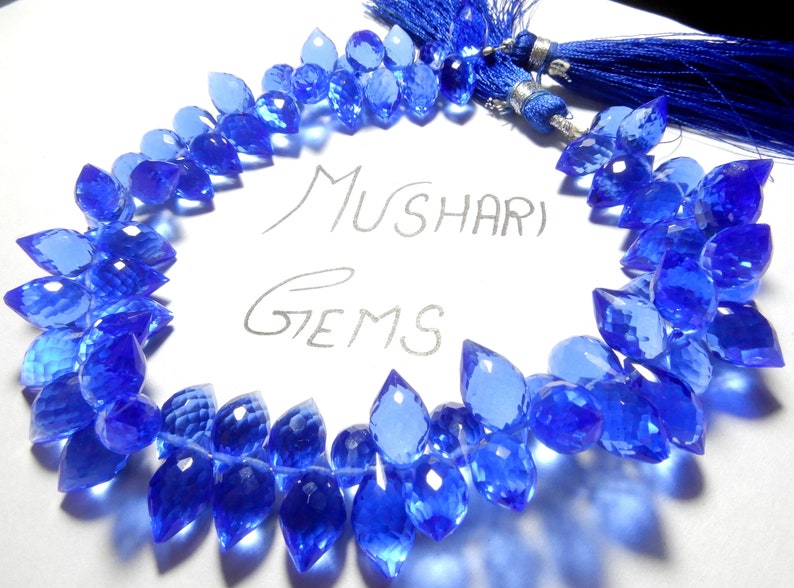 Quality 9inch Long Strand Dew Drops Shape Beads Amazing Quality Kaynite Faceted Quartz Beads Briolette Beads 12x8MM Size AAA++