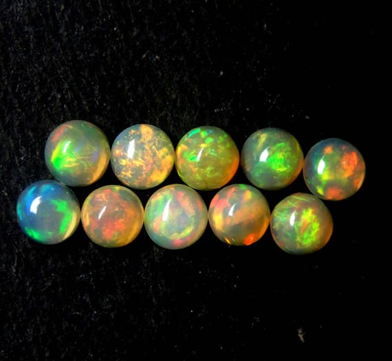 Welo Ópalo Piedras Redondas de cabujón Suelto Genuine Natural ópalo Etíope 3mm-10mm