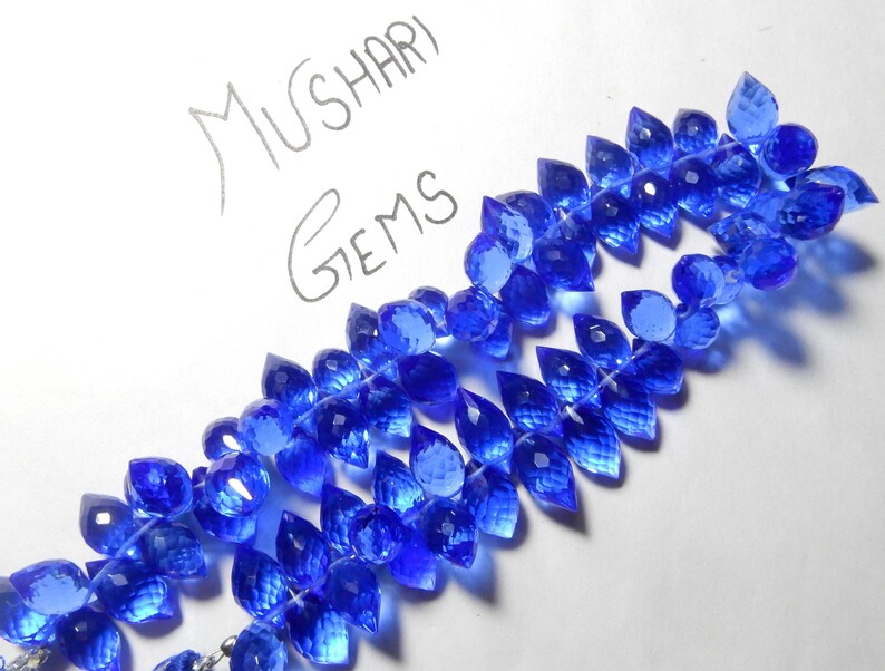 Quality 9inch Long Strand Dew Drops Shape Beads Amazing Quality Kaynite Faceted Quartz Beads Briolette Beads 12x8MM Size AAA++
